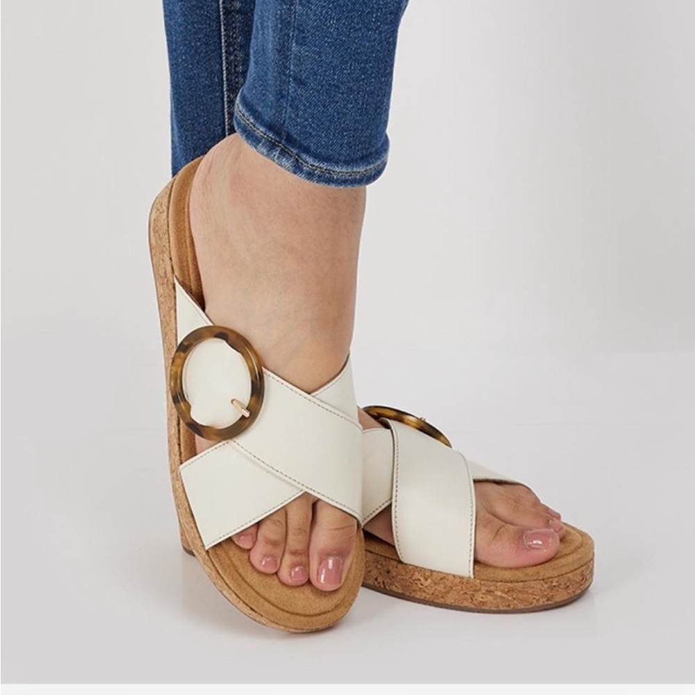 Hush Puppies White Criss Cross Sandals